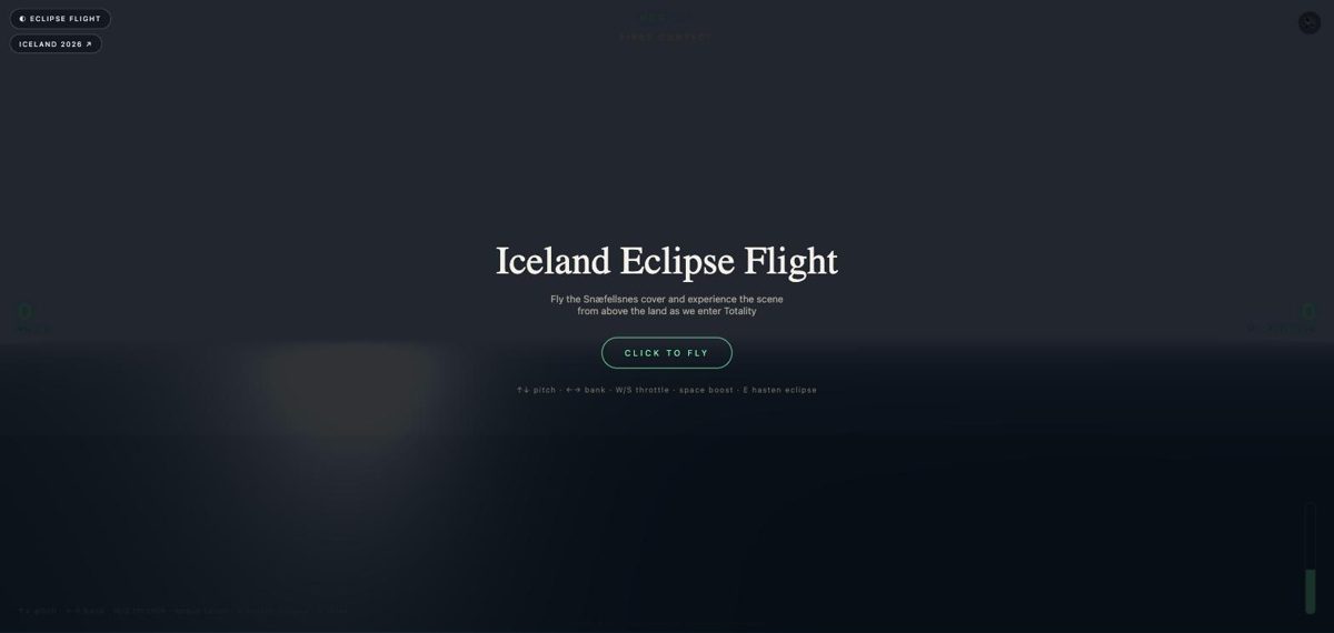 Preview of the Iceland Eclipse Flight site